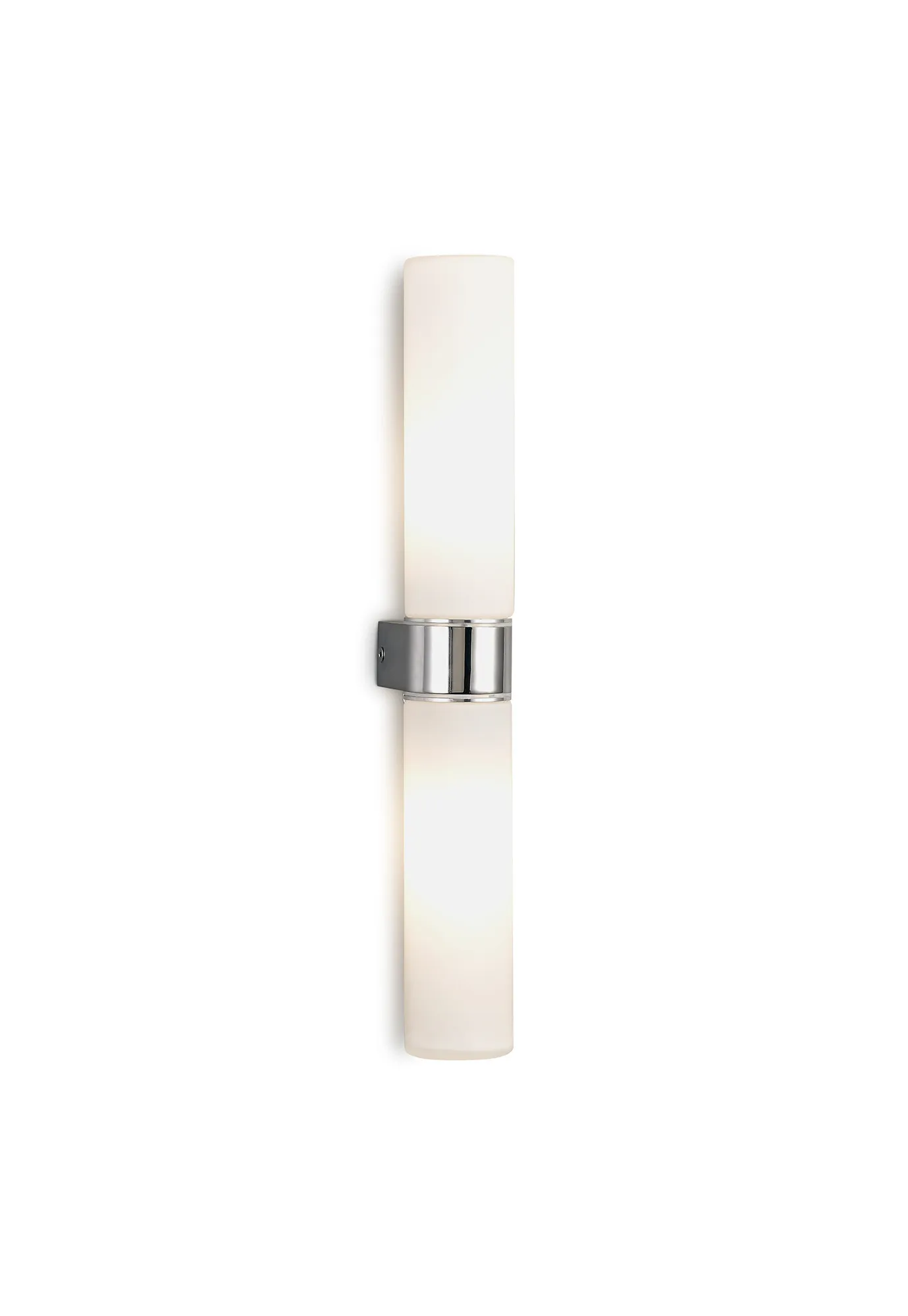 Tasso Glass IP44 2 Light Wall Lamp Polished Chrome